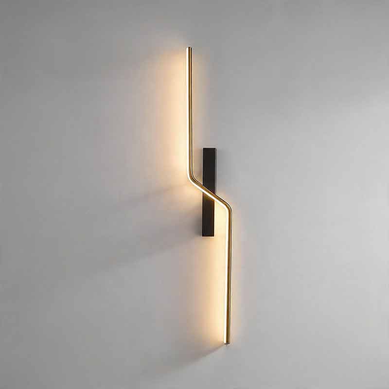 Sleek Modern Black Linear LED Wall Sconce for Living Room Bedroom Decor