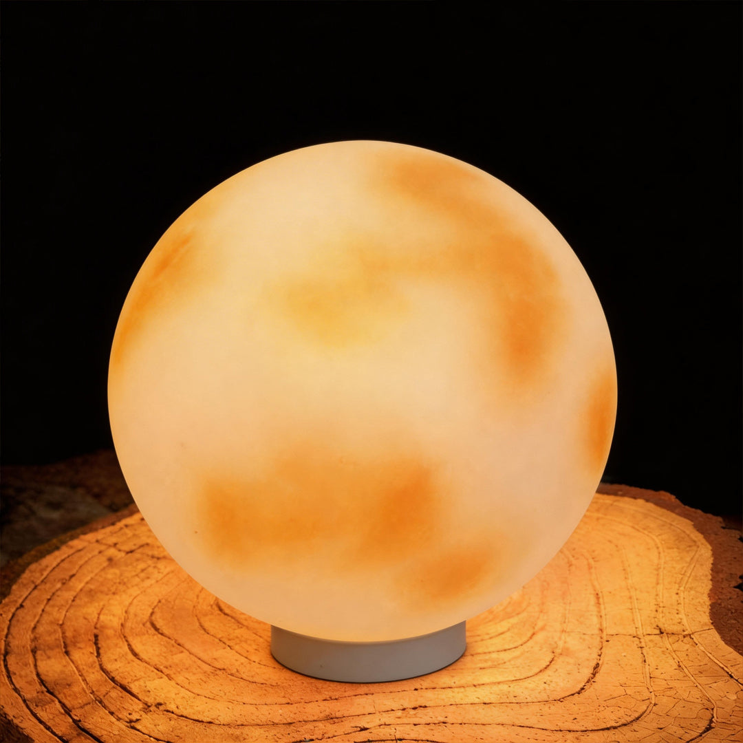 Elegant Moon-Shaped Outdoor Stone Pillar Light for Garden Pathway Decor