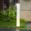 Modern White Waterproof Solar-Powered Cylindrical Lawn Light Post