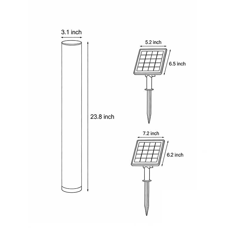 Modern White Waterproof Solar-Powered Cylindrical Lawn Light Post