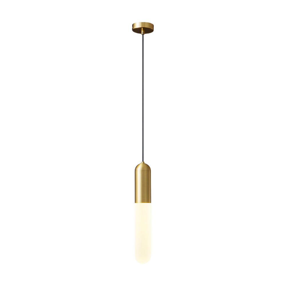 Long Copper Acrylic 3-Step Dimming Pendant Light for Modern Spaces