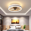 Dimmable Modern Gold Ceiling Fan with LED Light for Living Room Decor