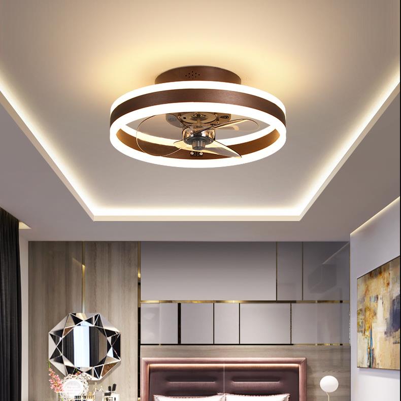 Dimmable Modern Gold Ceiling Fan with LED Light for Living Room Decor