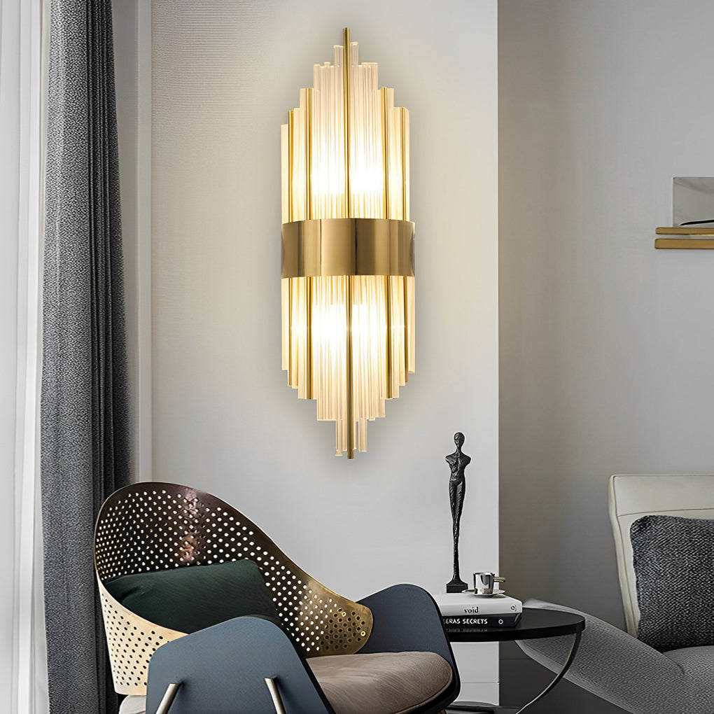 Luxury Modern Gold and Crystal LED Wall Sconces for Living Room Decor