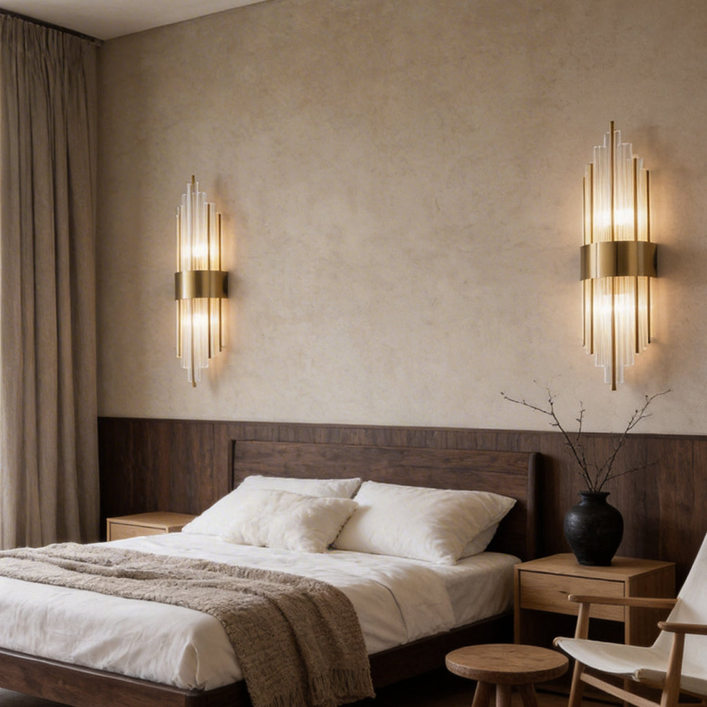Luxury Modern Gold and Crystal LED Wall Sconces for Living Room Decor