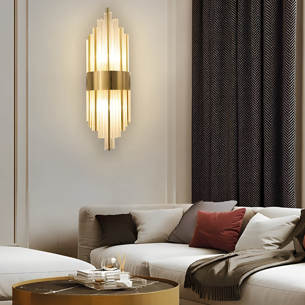 Luxury Modern Gold and Crystal LED Wall Sconces for Living Room Decor