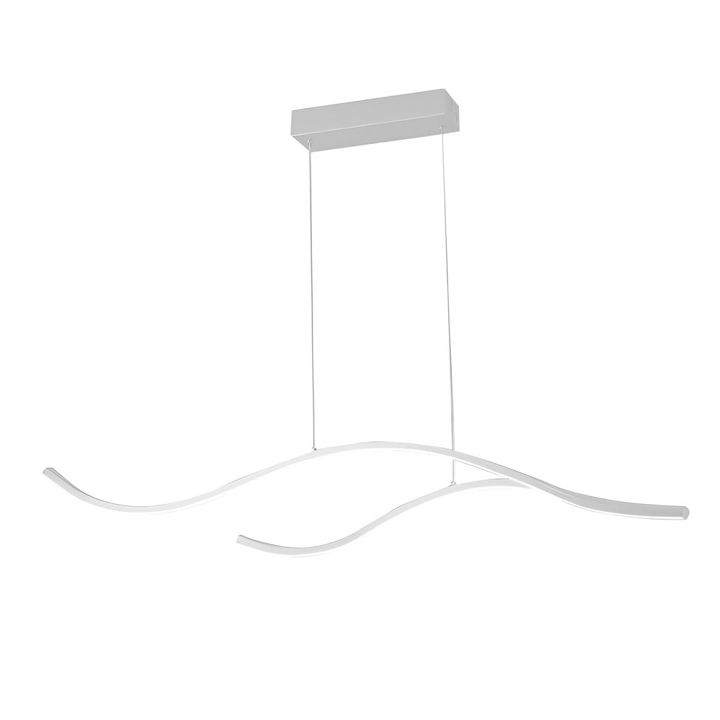 Wavy Curved LED Metal Pendant Light Fixture for Modern Living Spaces