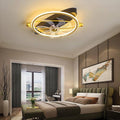 Industrial Gold Flush Mount Ceiling Fan with LED Lights & Remote Control