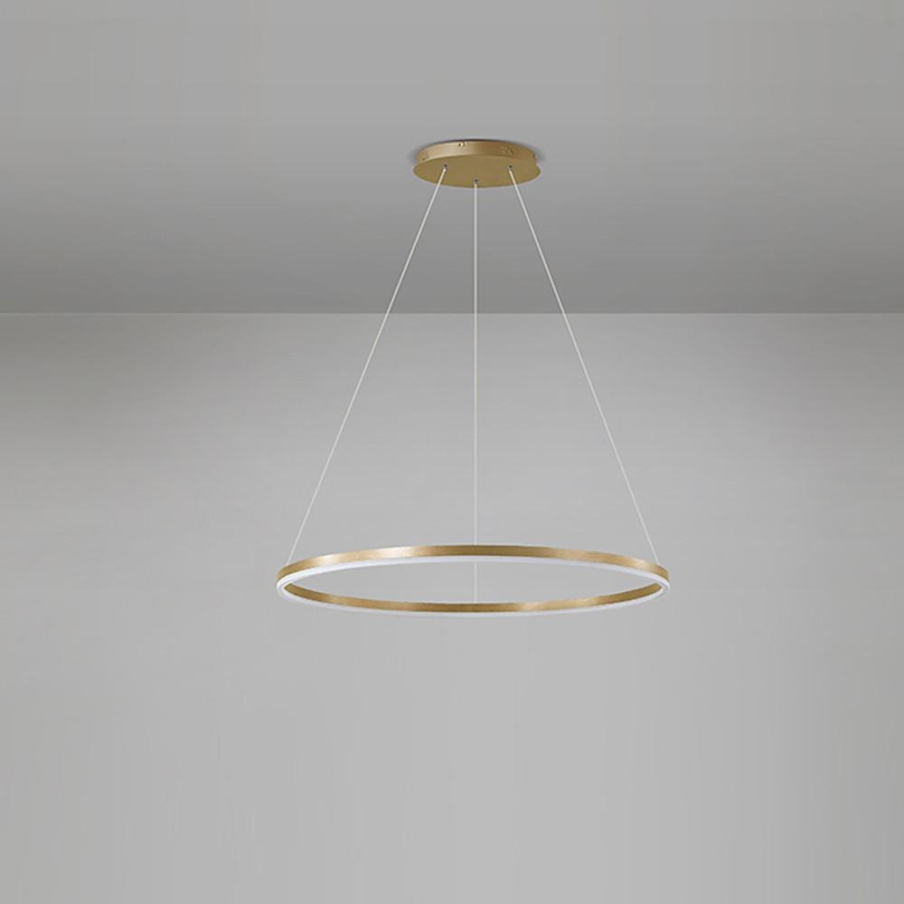Sleek Black LED Ring Chandelier Fixture in Durable Aluminum for Modern Spaces