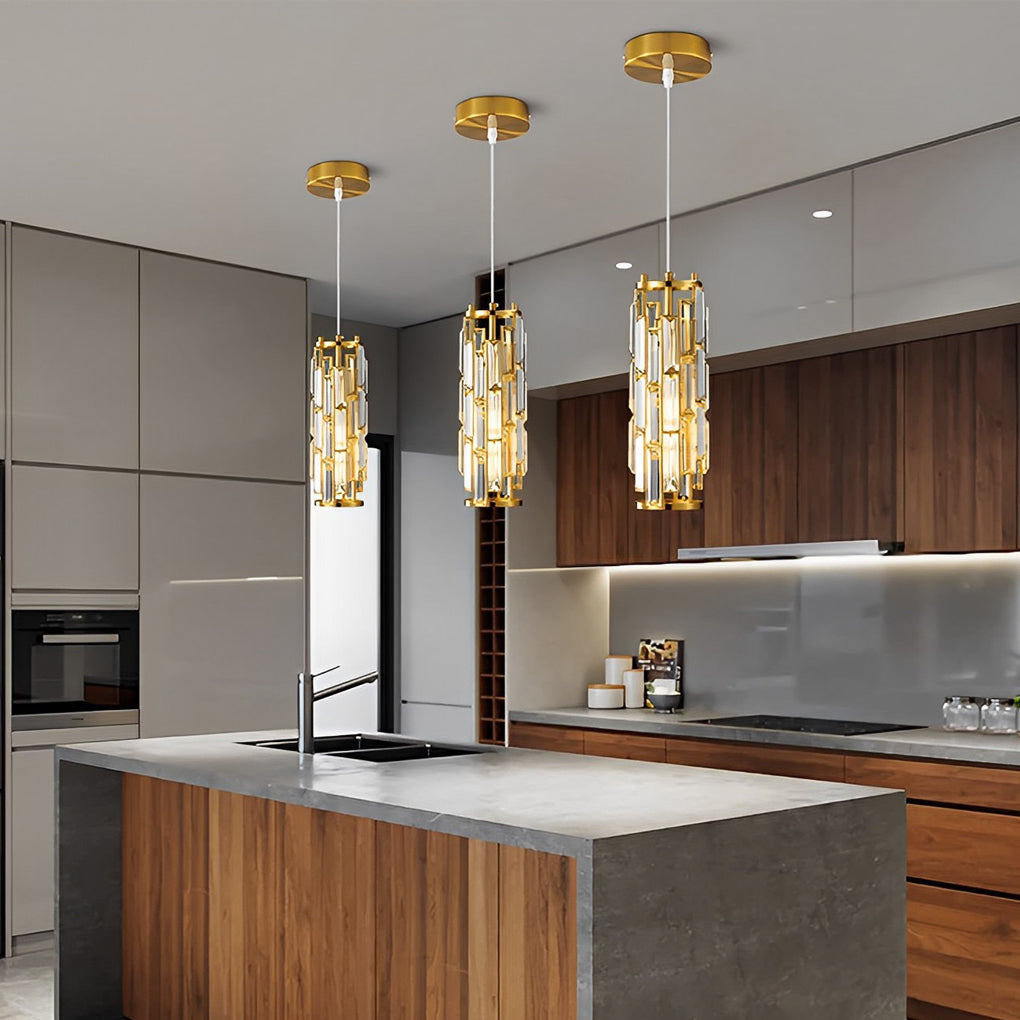 Elegant Mini Crystal Pendant Light Fixture for Kitchen or Dining Room
