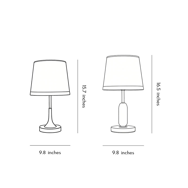 Modern Gold and White Fabric Table Lamp in Iron Base for Living Room