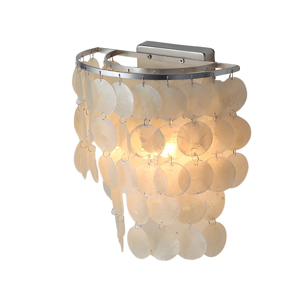 Coastal Capiz Shell LED Wall Sconces in Metallic Finish for Modern Decor