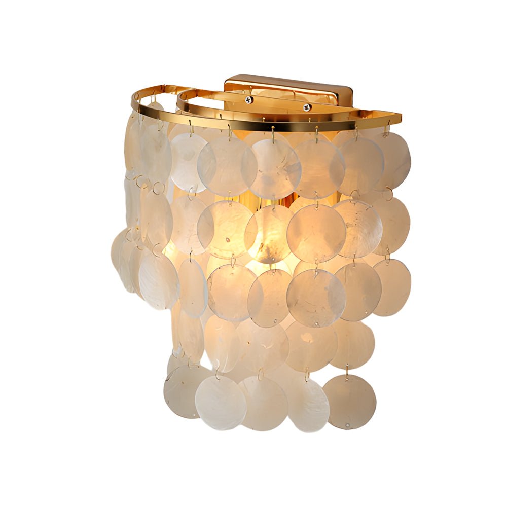 Coastal Capiz Shell LED Wall Sconces in Metallic Finish for Modern Decor