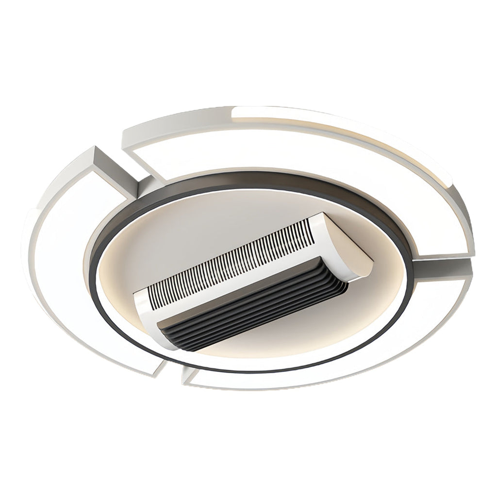 Modern Bladeless LED Ceiling Fan with Light, White for Living Room