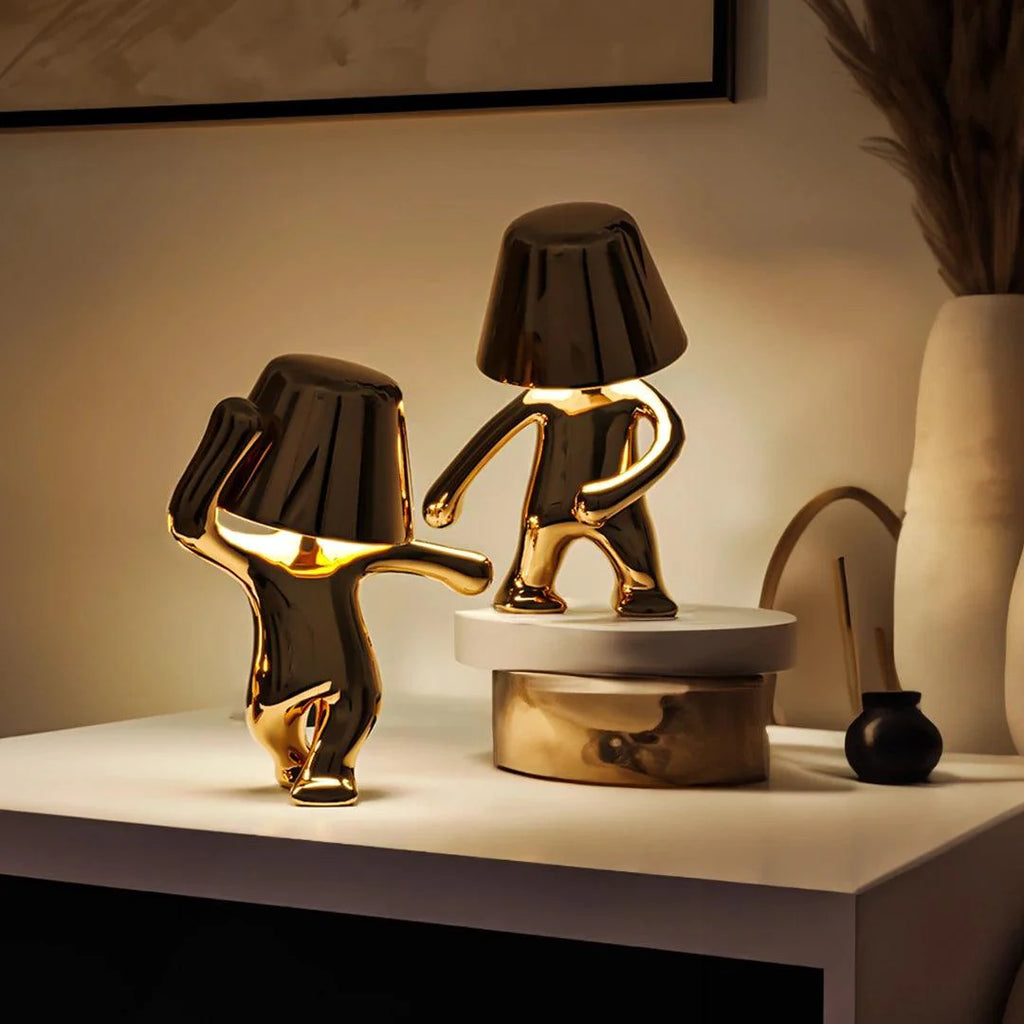 Elegant Gold Dancer Table Lamp Set in Metal for Living Room Decor