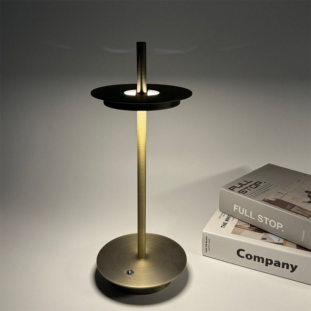 Portable Dimmable Metal Buffet Table Lamp in Modern Silver for Dining Room