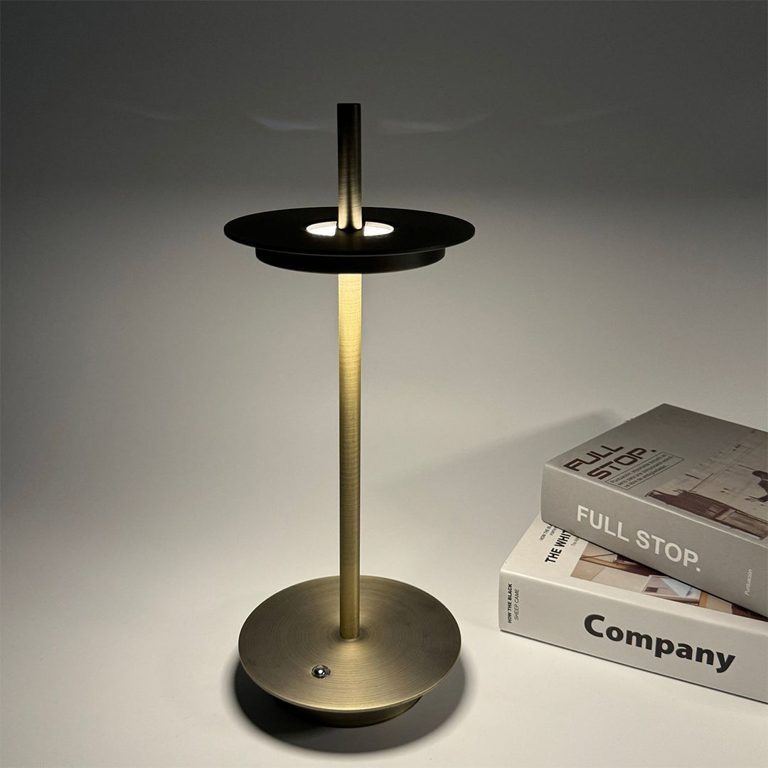 Portable Dimmable Metal Buffet Table Lamp in Modern Silver for Dining Room