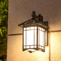Vintage Industrial LED Lantern Wall Sconce in Die-Cast Aluminum for Entryway
