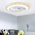 Gold Modern Bladeless Ceiling Fan with Light and Remote for Living Room
