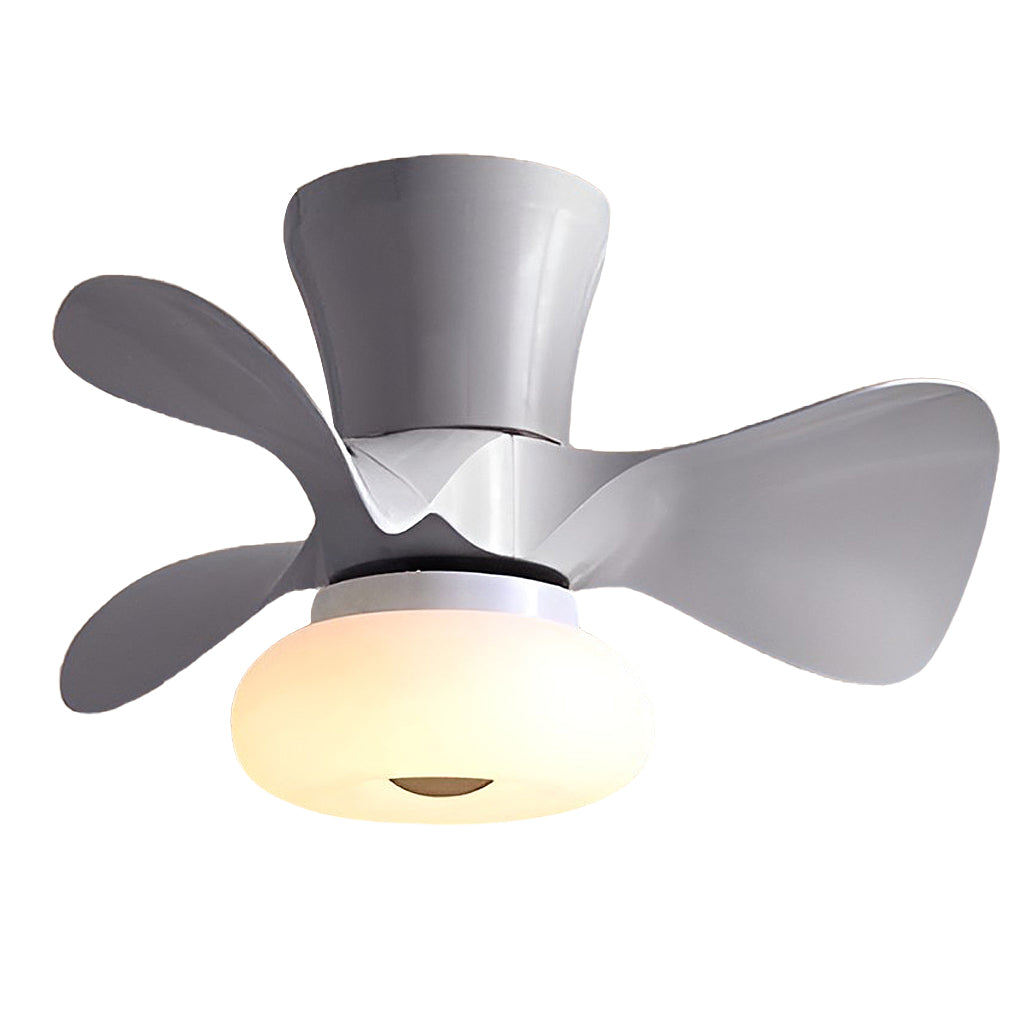 Modern White Macaron LED Ceiling Fan with Light for Living Room Decor