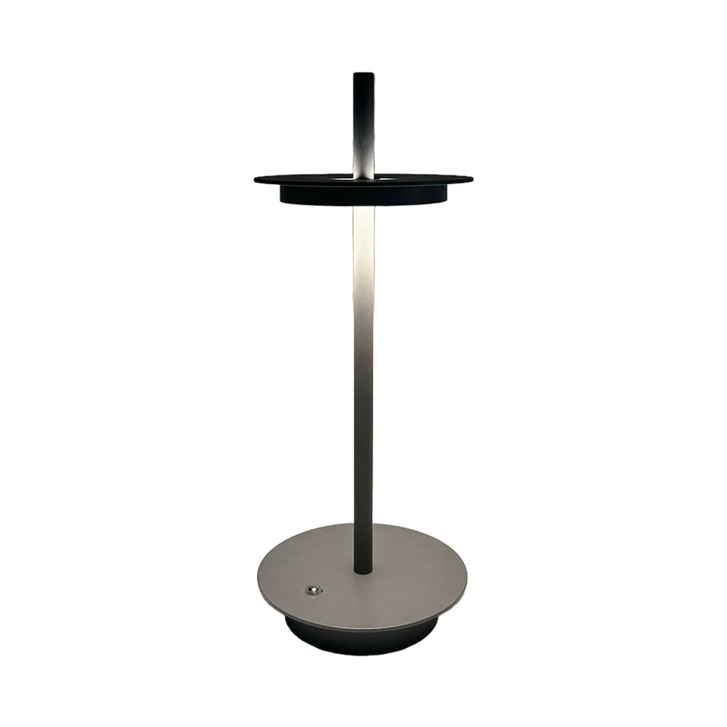 Portable Dimmable Metal Buffet Table Lamp in Modern Silver for Dining Room