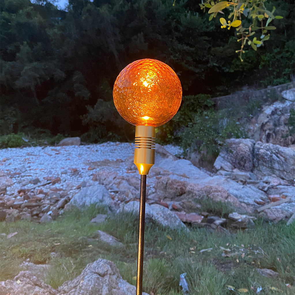 Outdoor Round Reed Decorative Landscape Light in Warm Bronze Finish