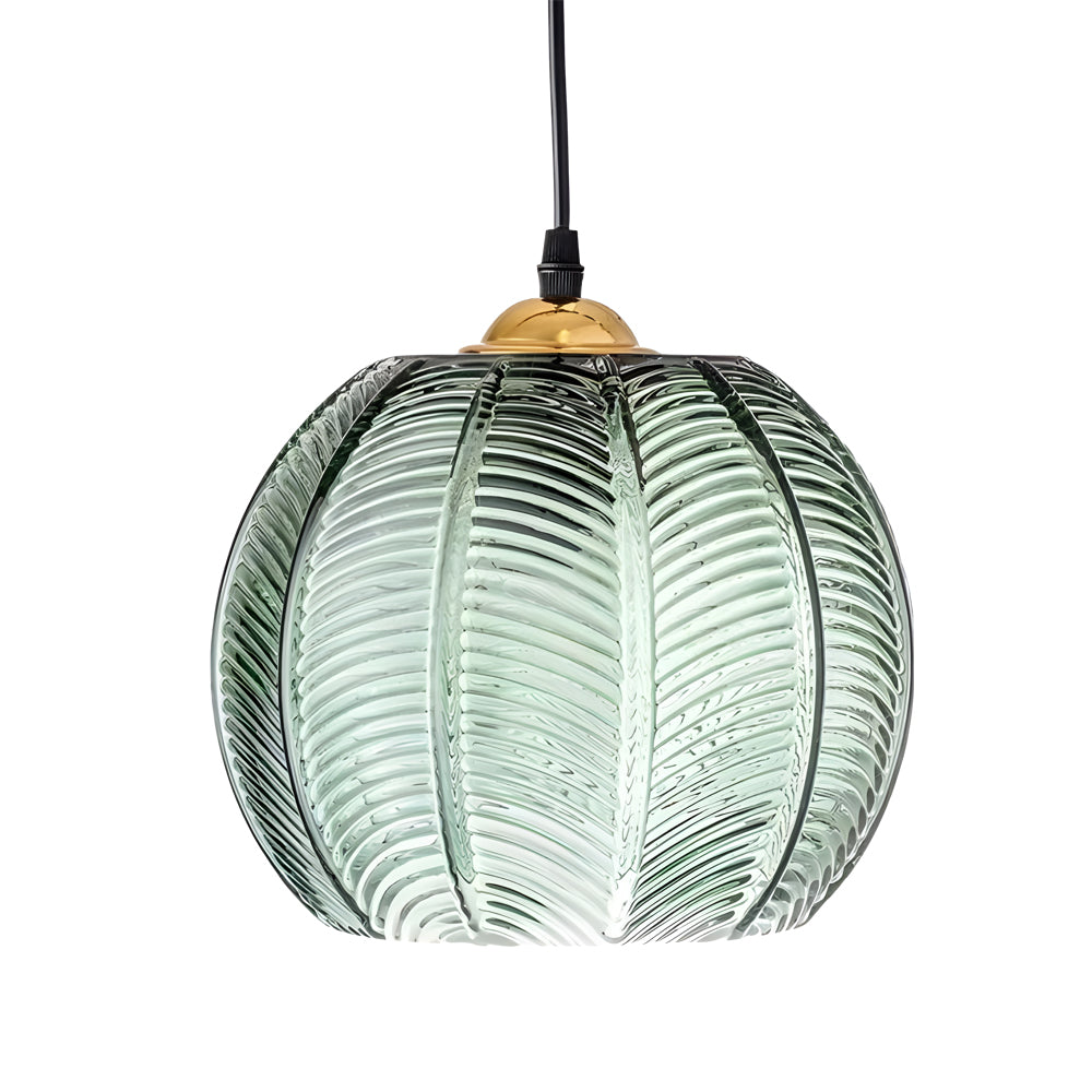 Modern Textured Green Glass Pendant Light Fixture for Dining Room