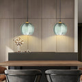 Textured Green Glass Pendant Light Fixture for Modern Living Spaces