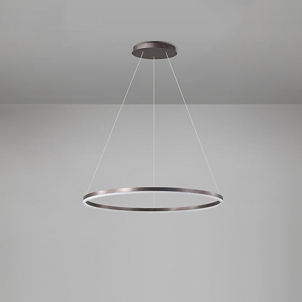 Sleek Black LED Ring Chandelier Fixture in Durable Aluminum for Modern Spaces