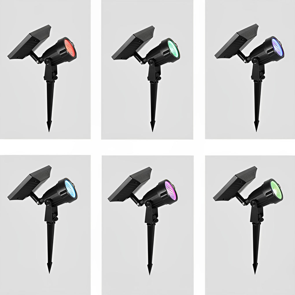 Adjustable RGB LED Ground Spike Solar Tree Spotlight for Outdoor Use
