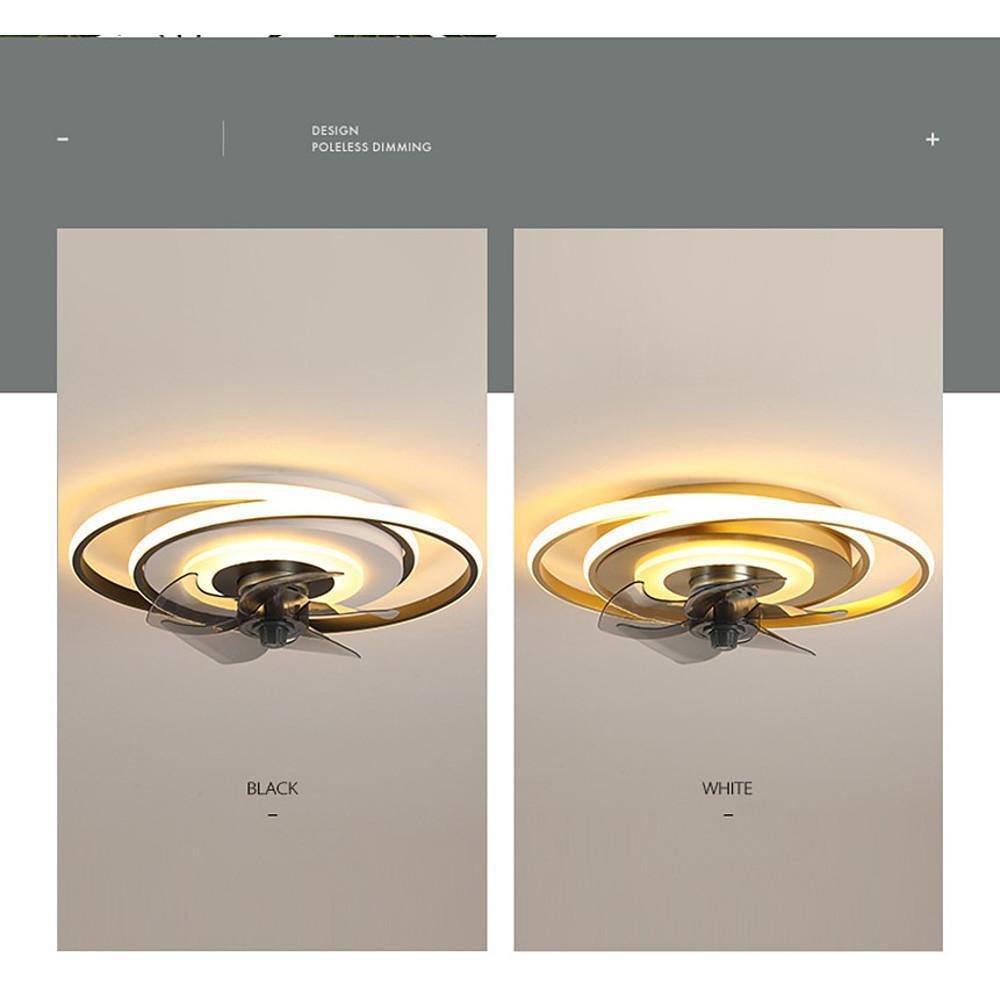 Contemporary Bronze Geometric LED Ceiling Fan for Living Room or Bedroom