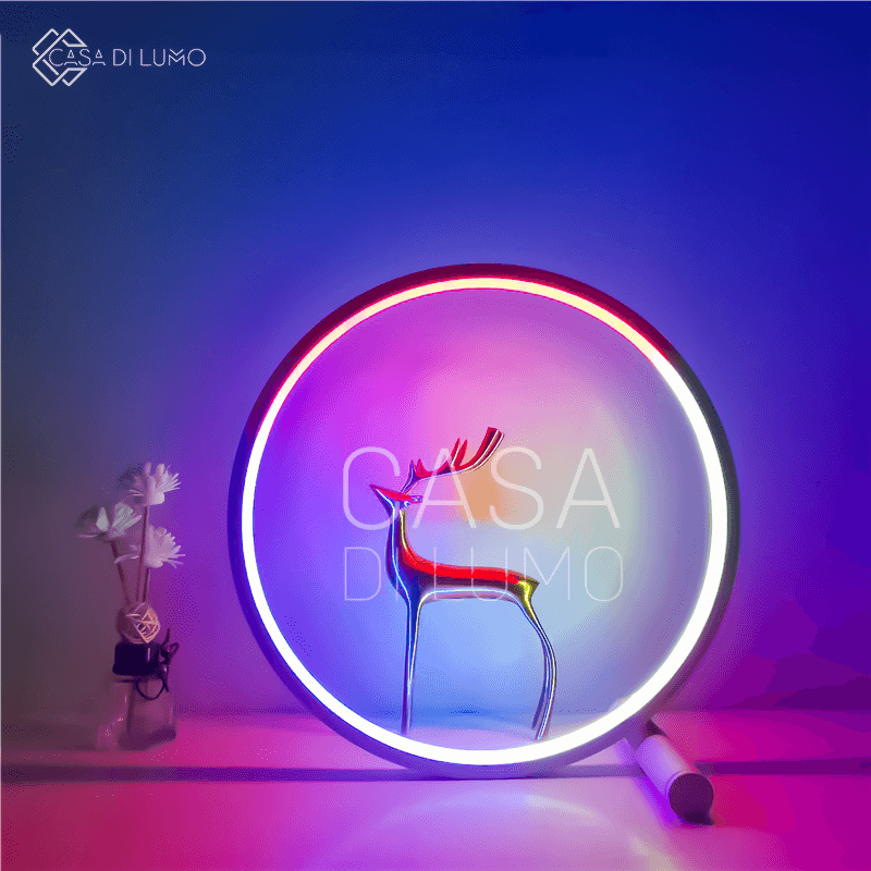 Contemporary White Ceramic Halo Table Lamp for Living Room Bedroom