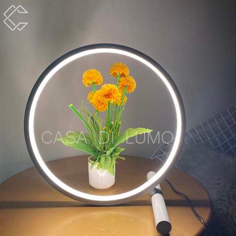 Contemporary White Ceramic Halo Table Lamp for Living Room Bedroom