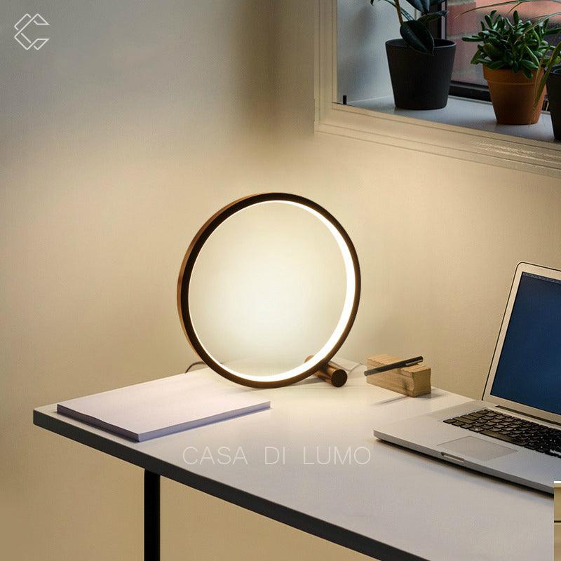 Contemporary White Ceramic Halo Table Lamp for Living Room Bedroom