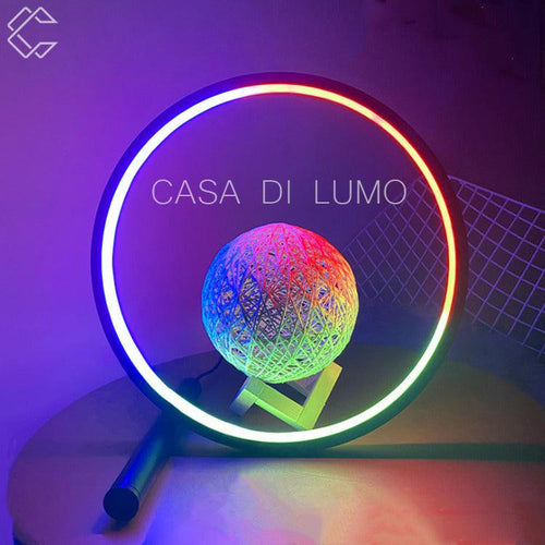 Contemporary White Ceramic Halo Table Lamp for Living Room Bedroom