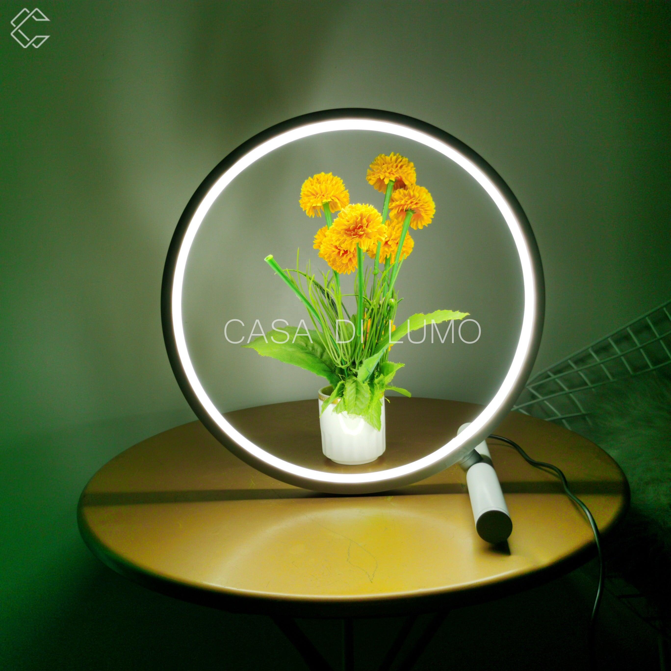Contemporary White Ceramic Halo Table Lamp for Living Room Bedroom