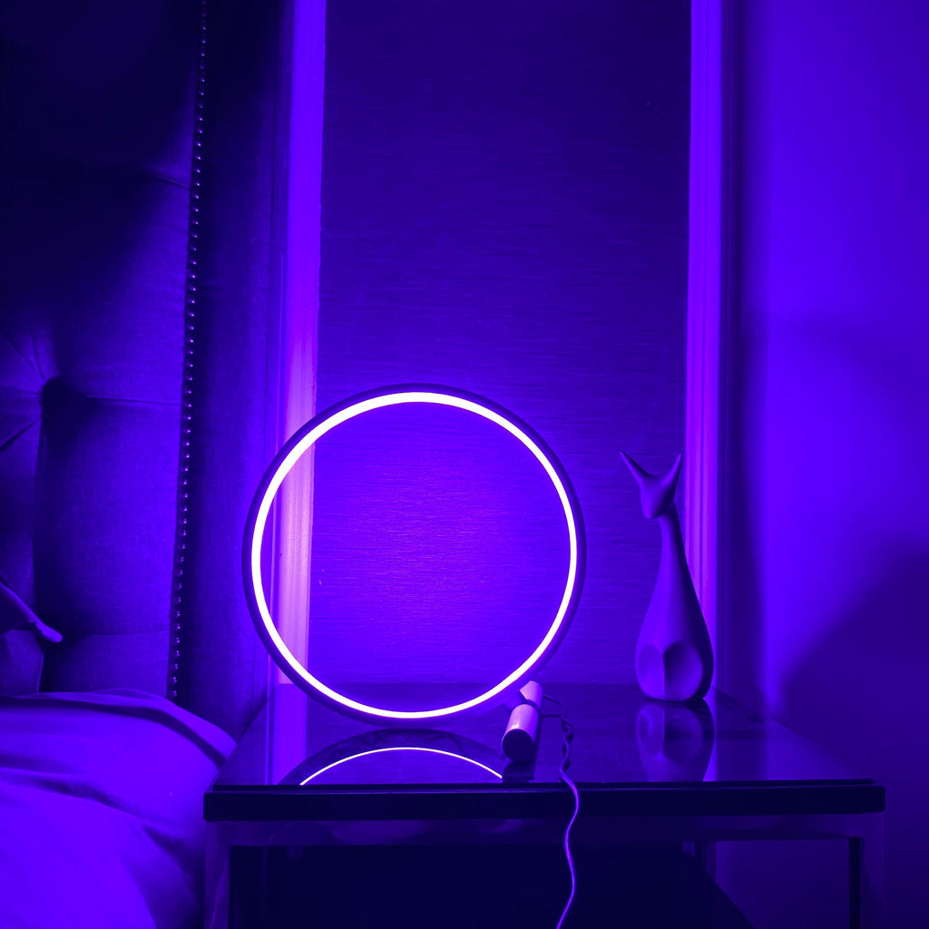 Contemporary White Ceramic Halo Table Lamp for Living Room Bedroom