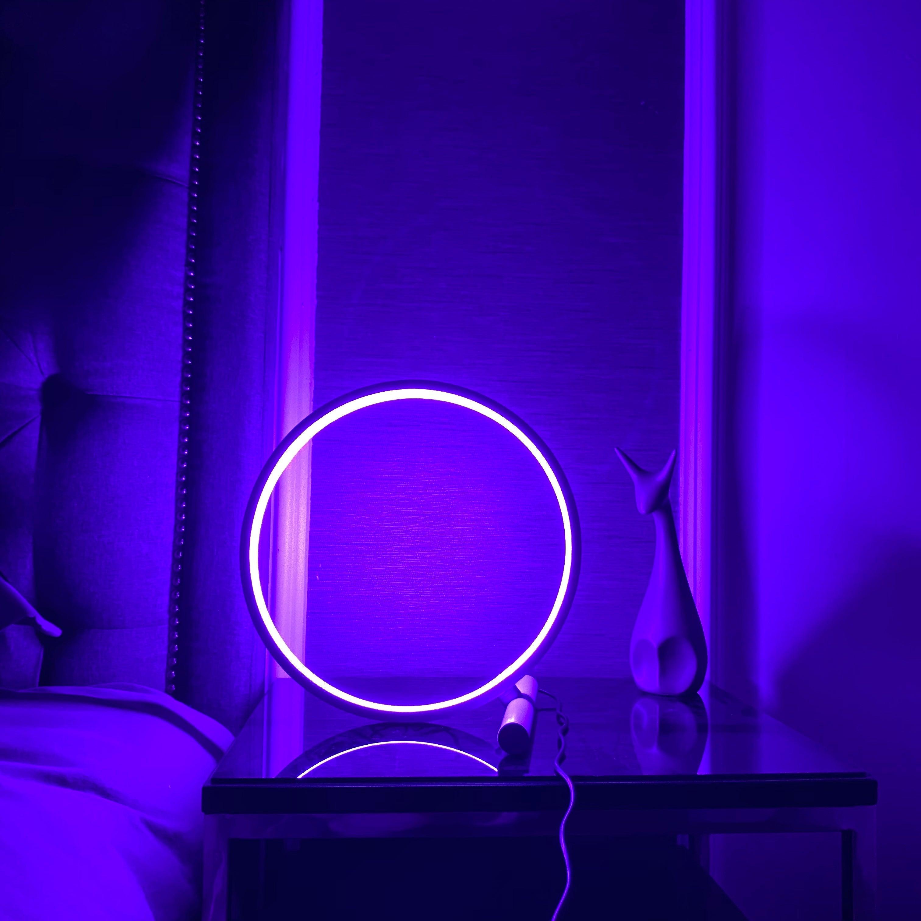 Contemporary White Ceramic Halo Table Lamp for Living Room Bedroom