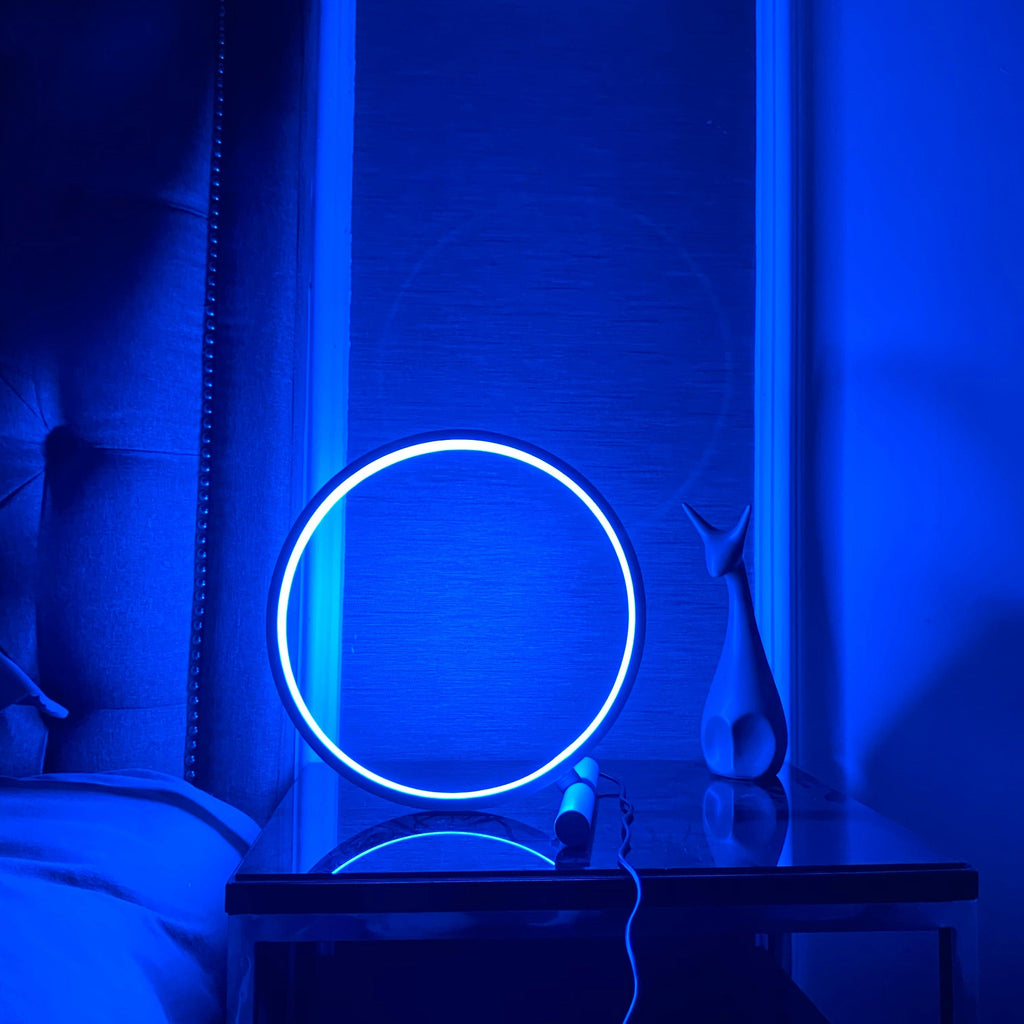 Contemporary White Ceramic Halo Table Lamp for Living Room Bedroom