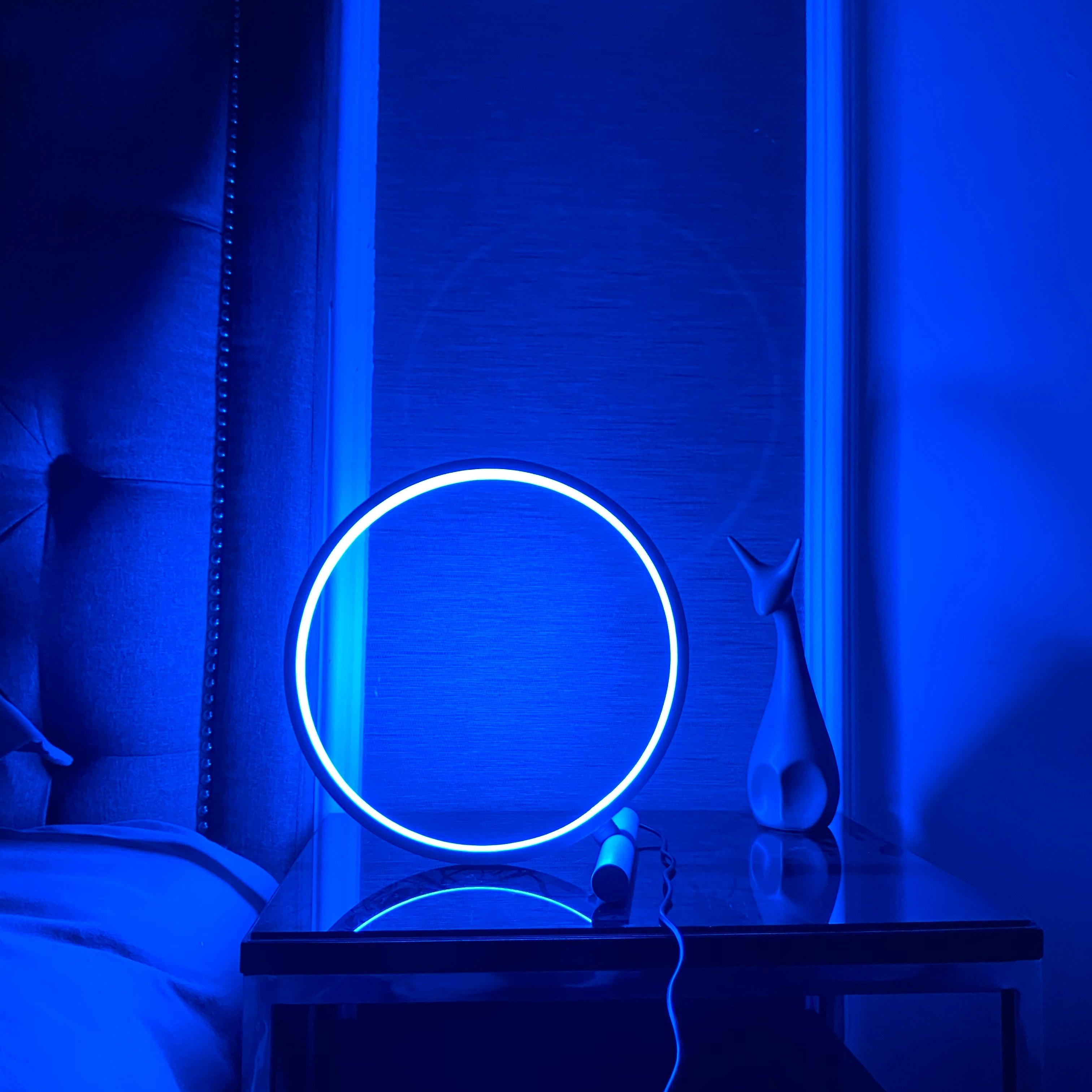 Contemporary White Ceramic Halo Table Lamp for Living Room Bedroom