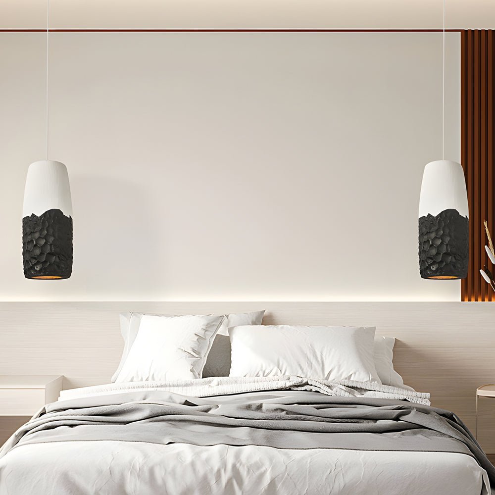 Wabi-Sabi Handmade HDPE Pendant Light in Natural Aesthetic for Living Room