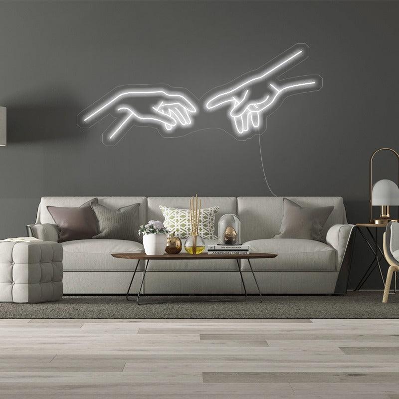 Vibrant Colorful Hands LED Neon Wall Sign for Home Decor & Parties