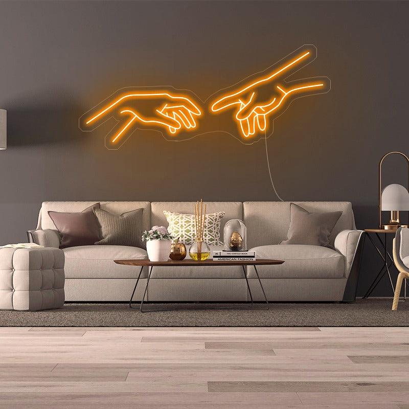 Vibrant Colorful Hands LED Neon Wall Sign for Home Decor & Parties