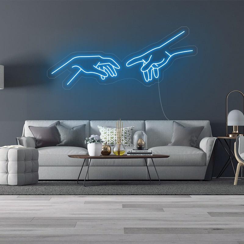 Vibrant Colorful Hands LED Neon Wall Sign for Home Decor & Parties