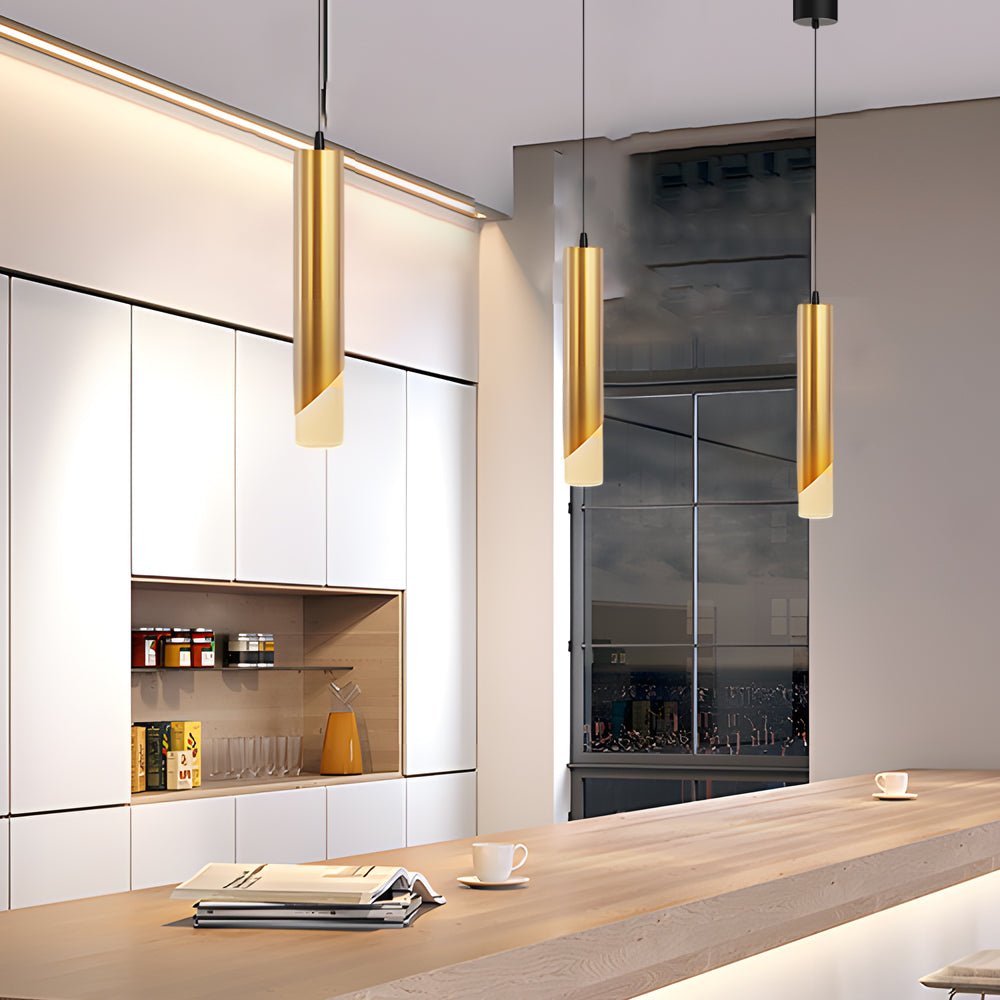 Elegant Gold LED Pendant Light with 3-Step Dimming for Modern Spaces