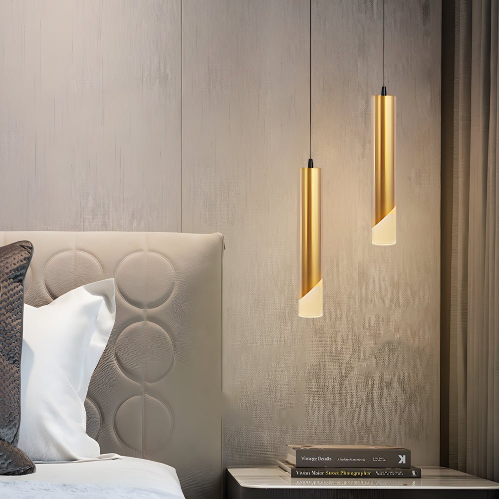 Modern Gold LED Pendant Light with 3-Step Dimming for Living Room