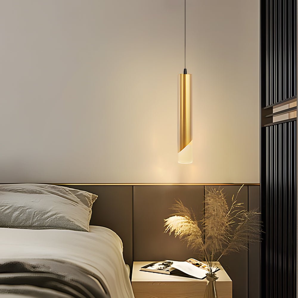 Modern Gold LED Pendant Light with 3-Step Dimming for Living Room
