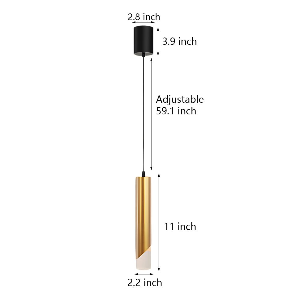 Modern Gold LED Pendant Light with 3-Step Dimming for Living Room