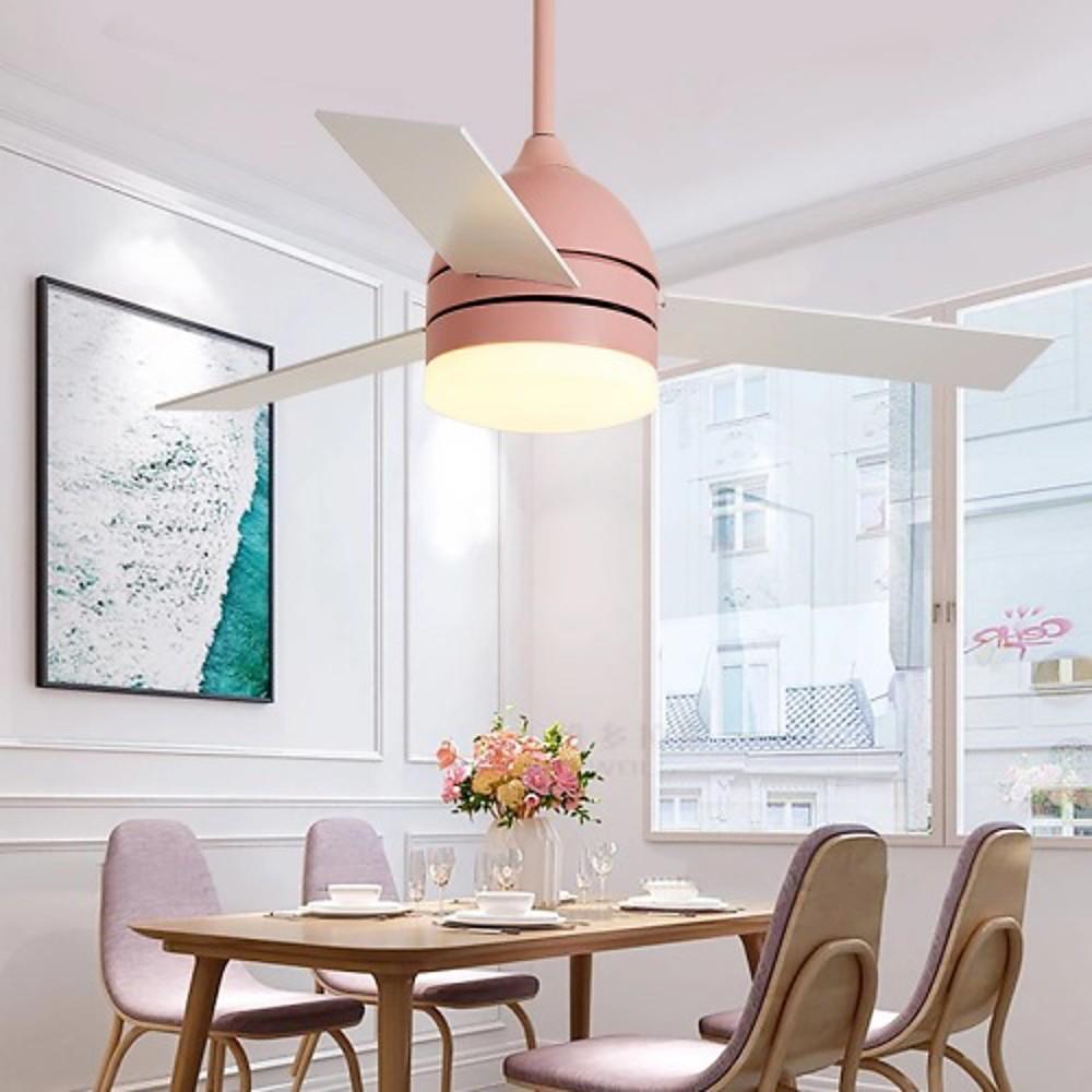 Sleek Silver Electroplated Metal LED Ceiling Fan Light for Modern Homes