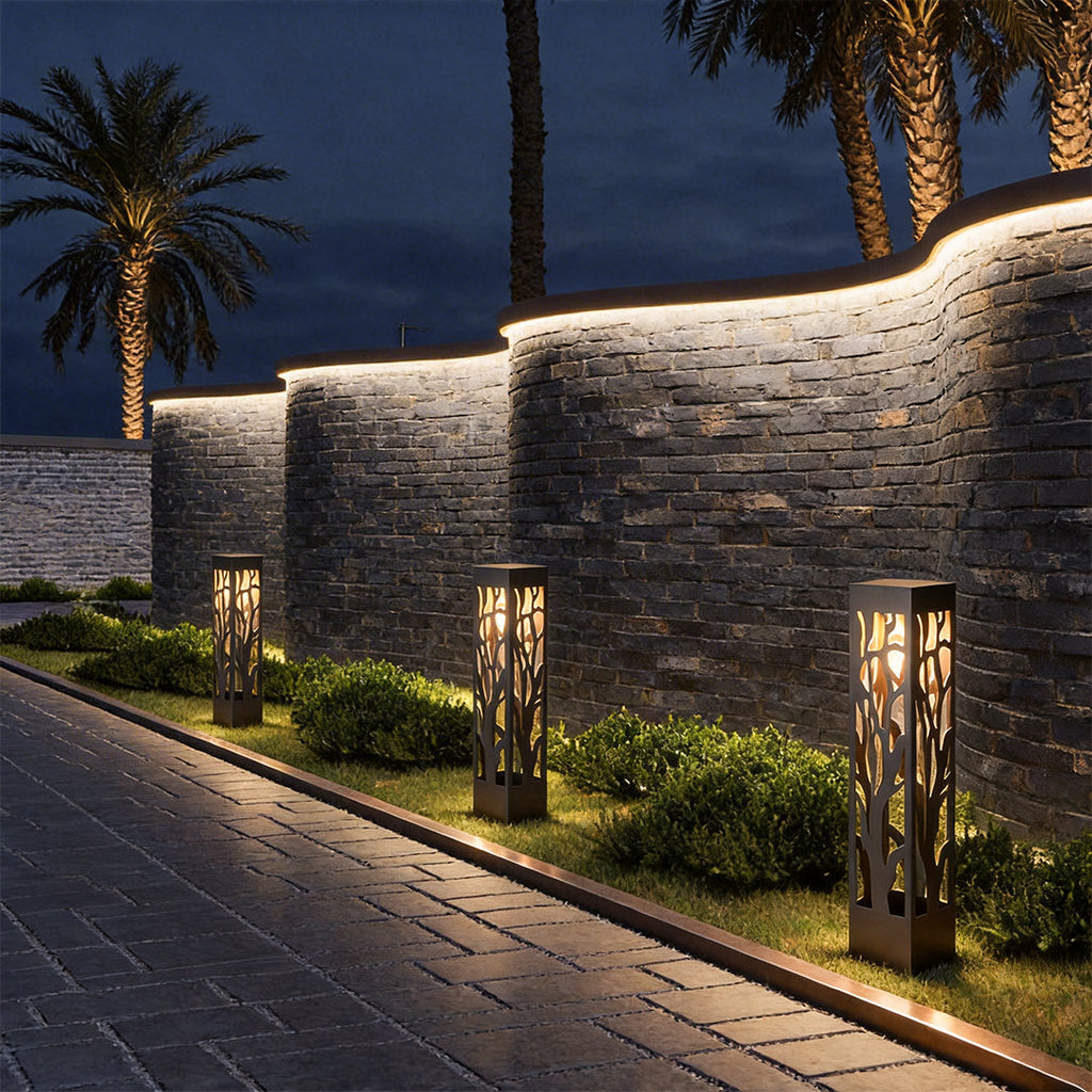 Sleek Black Hollow Outdoor LED Path Light for Modern Landscape Design